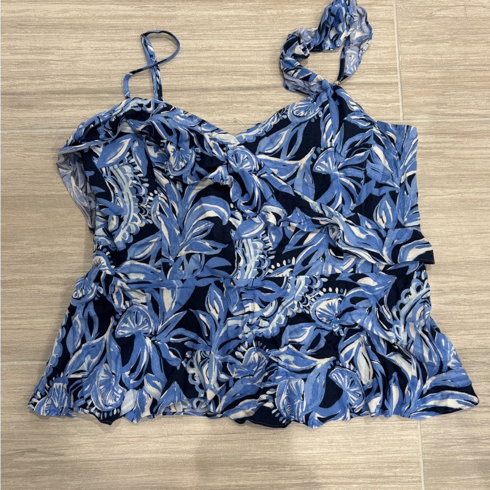 Lilly Pulitzer Blue and White Floral Camisole